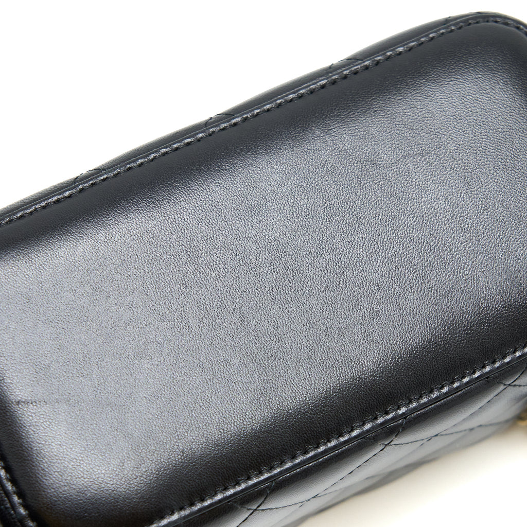 Chanel Long Vanity With Chain Lambskin Black L