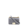 Chanel Small Boy Bag Caviar Grey L