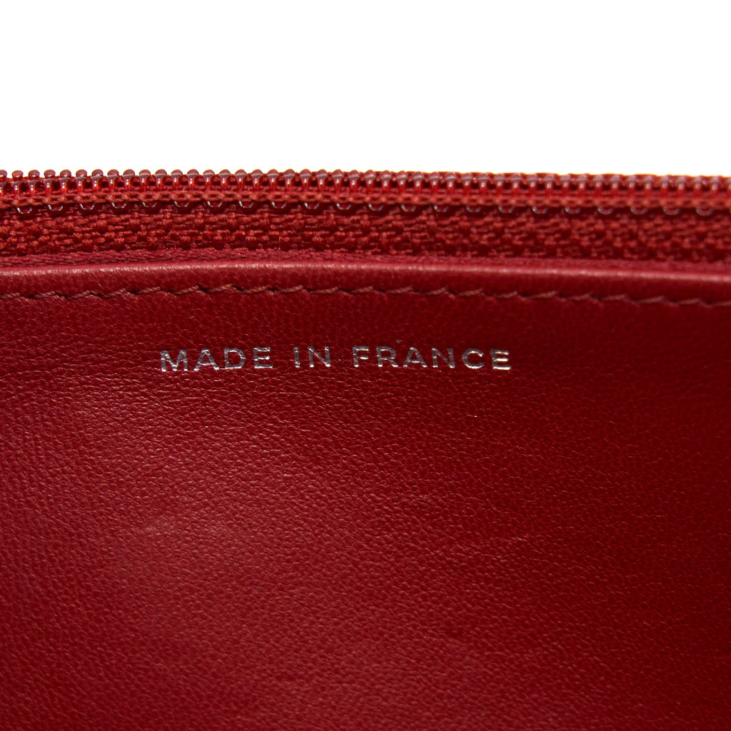 Chanel Camellia Wallet on Chain Lambskin Red