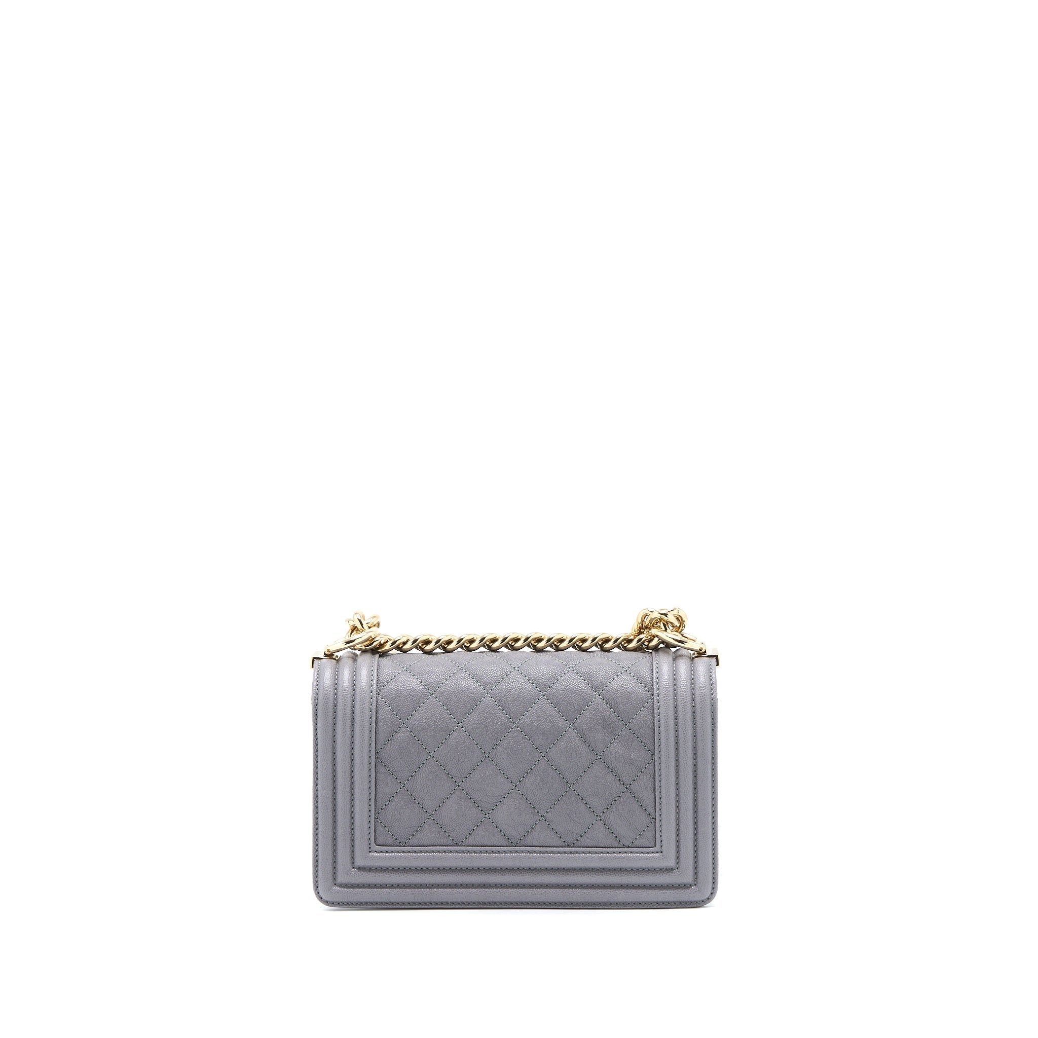 Chanel Small Boy Bag Caviar Grey L