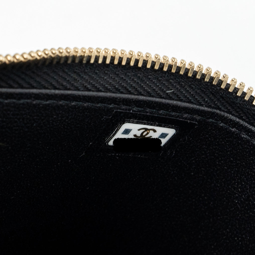 Chanel Top Handle Long Vanity Lambskin Black  (microchip)