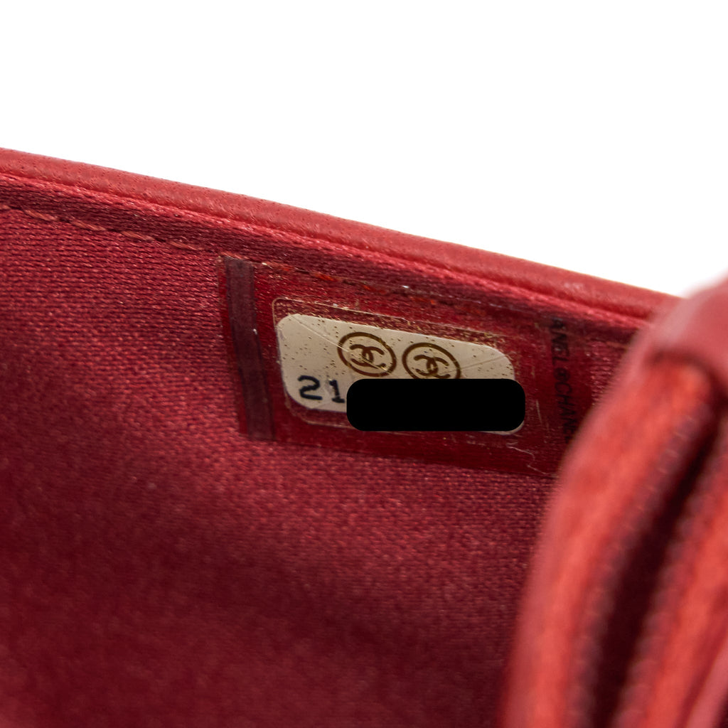 Chanel Camellia Wallet on Chain Lambskin Red