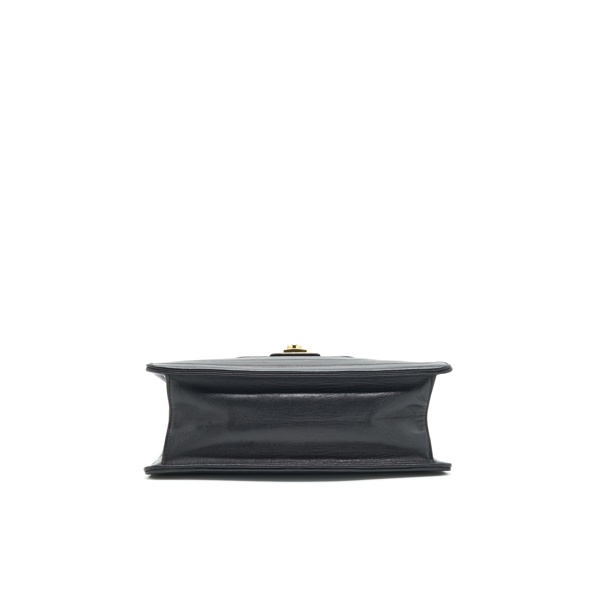 Chanel Vintage Kelly Flap Bag With Long Strap Black 24k
