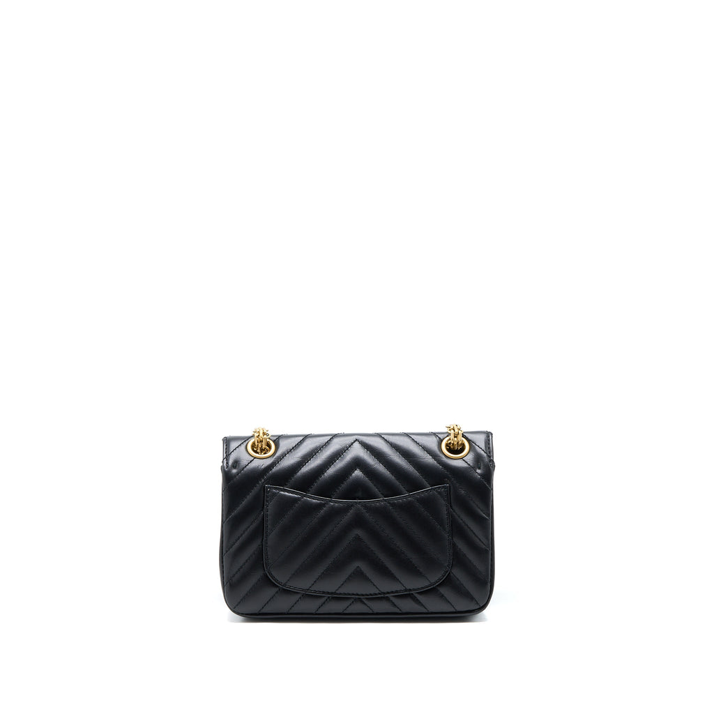 Chanel 2.55 Reissue Mini Chevron Flap Bag Aged Calfskin  Black