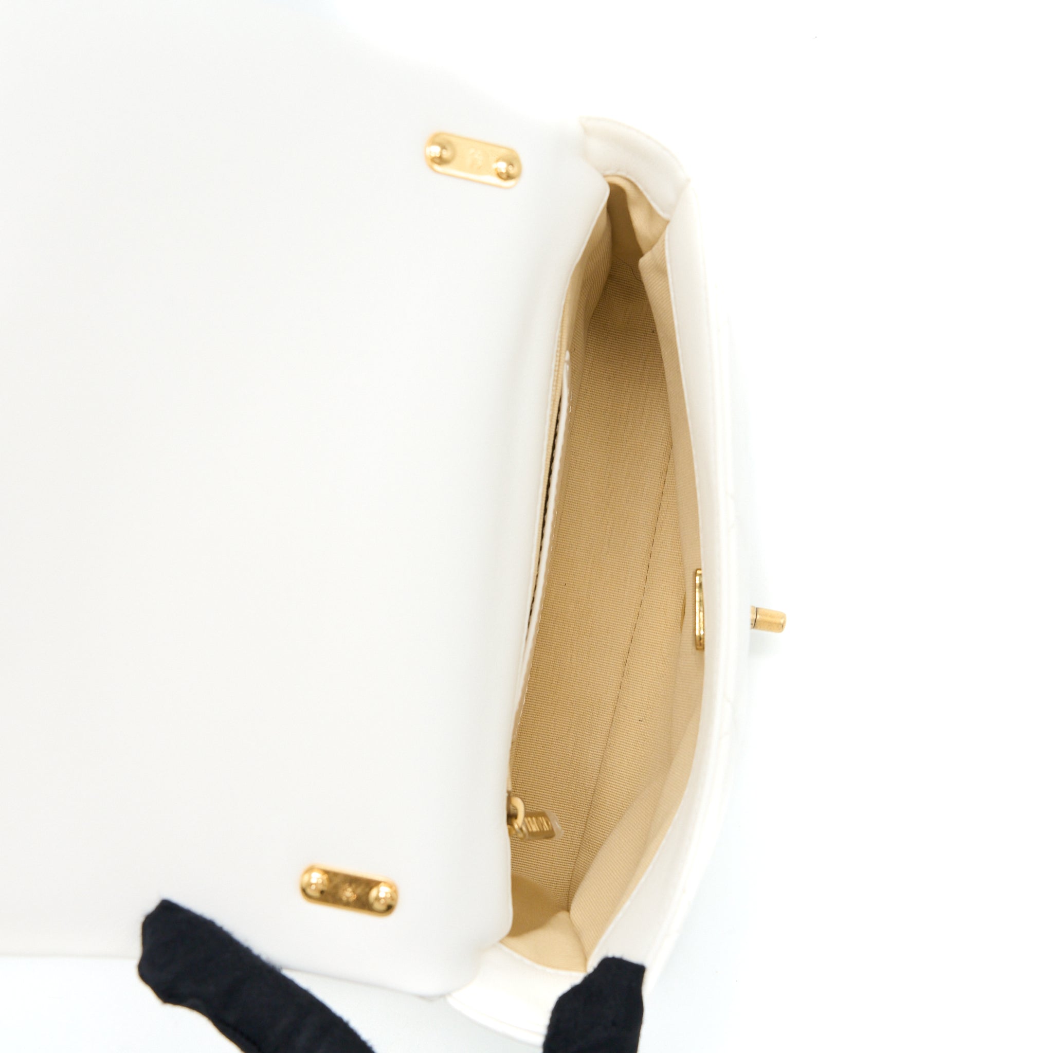 Chanel 22S Giant Chain Flap Shoulder Bag Lambskin White Brushed  (Microchip)