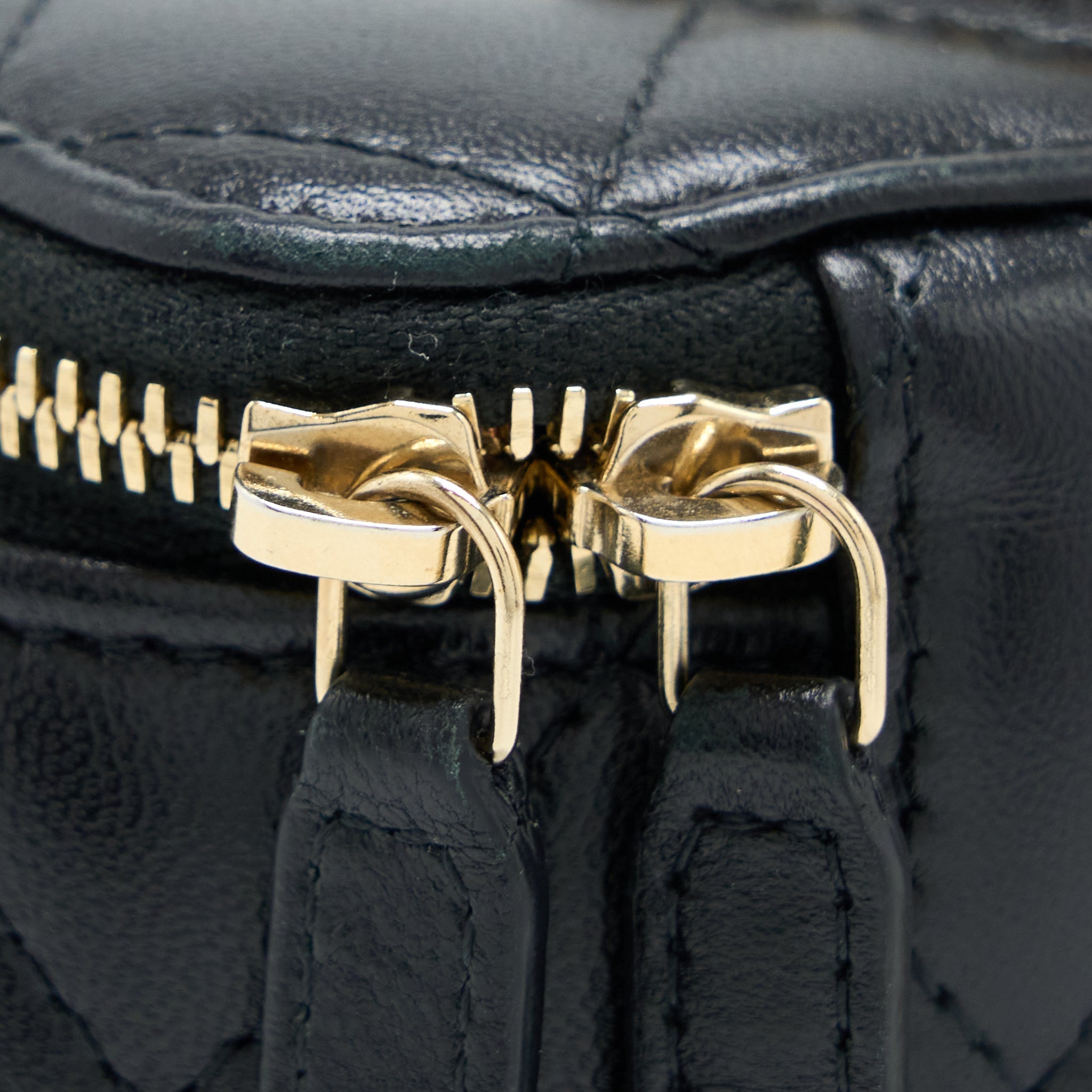 Chanel Long Vanity With Chain Lambskin Black L