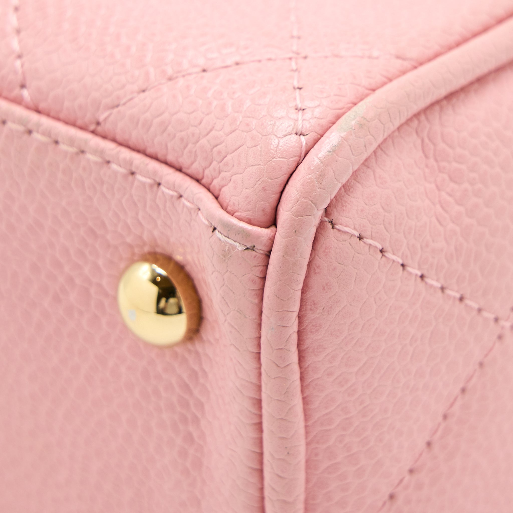 Chanel Vintage Bowling Bag Caviar Light Pink L