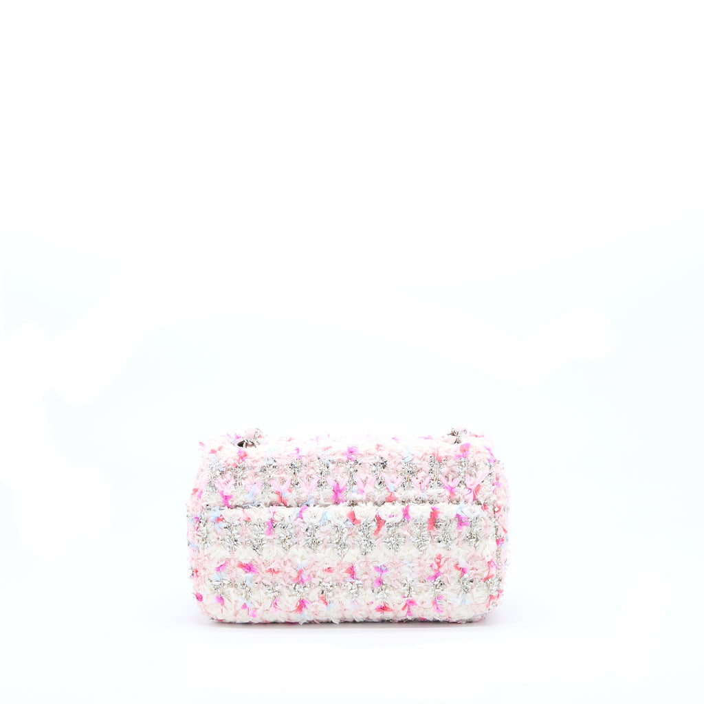 Chanel Seasonal Mini Rectangular Flap Bag Tweed Pink/Multicolour
