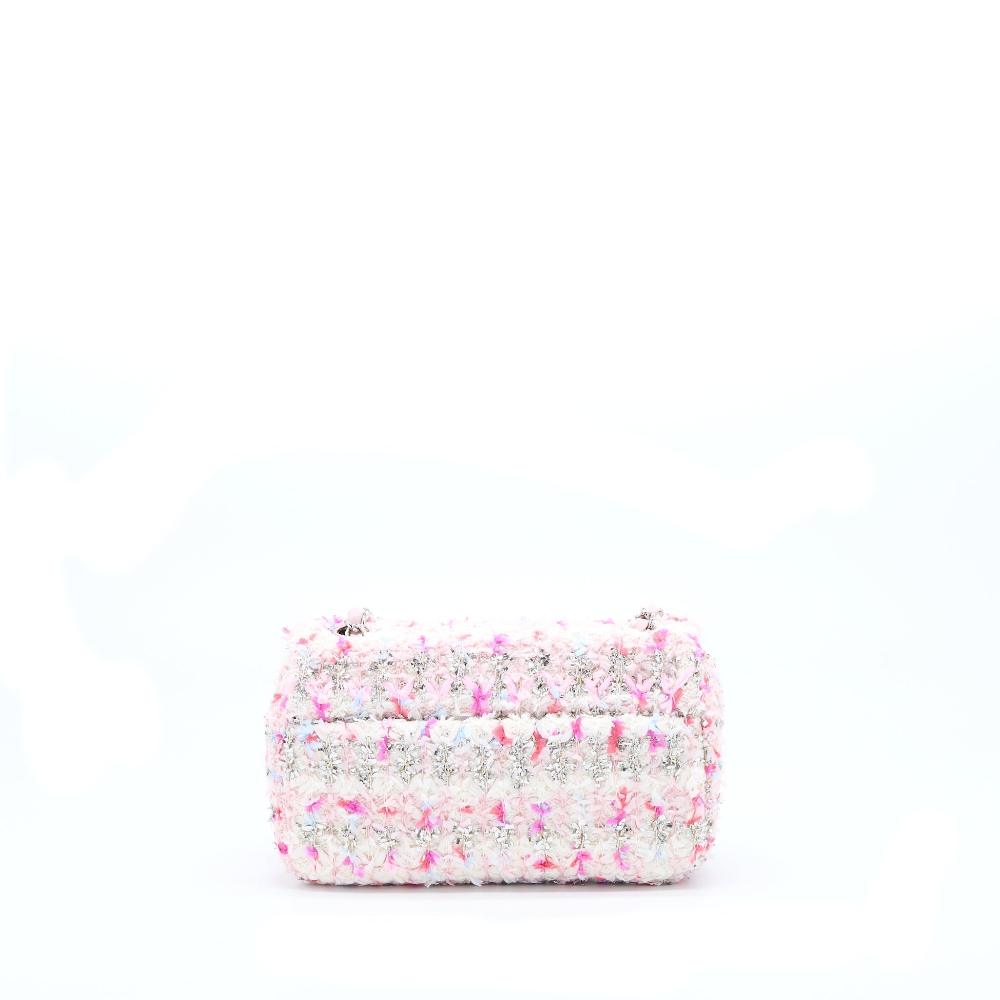 Chanel Seasonal Mini Rectangular Flap Bag Tweed Pink/Multicolour