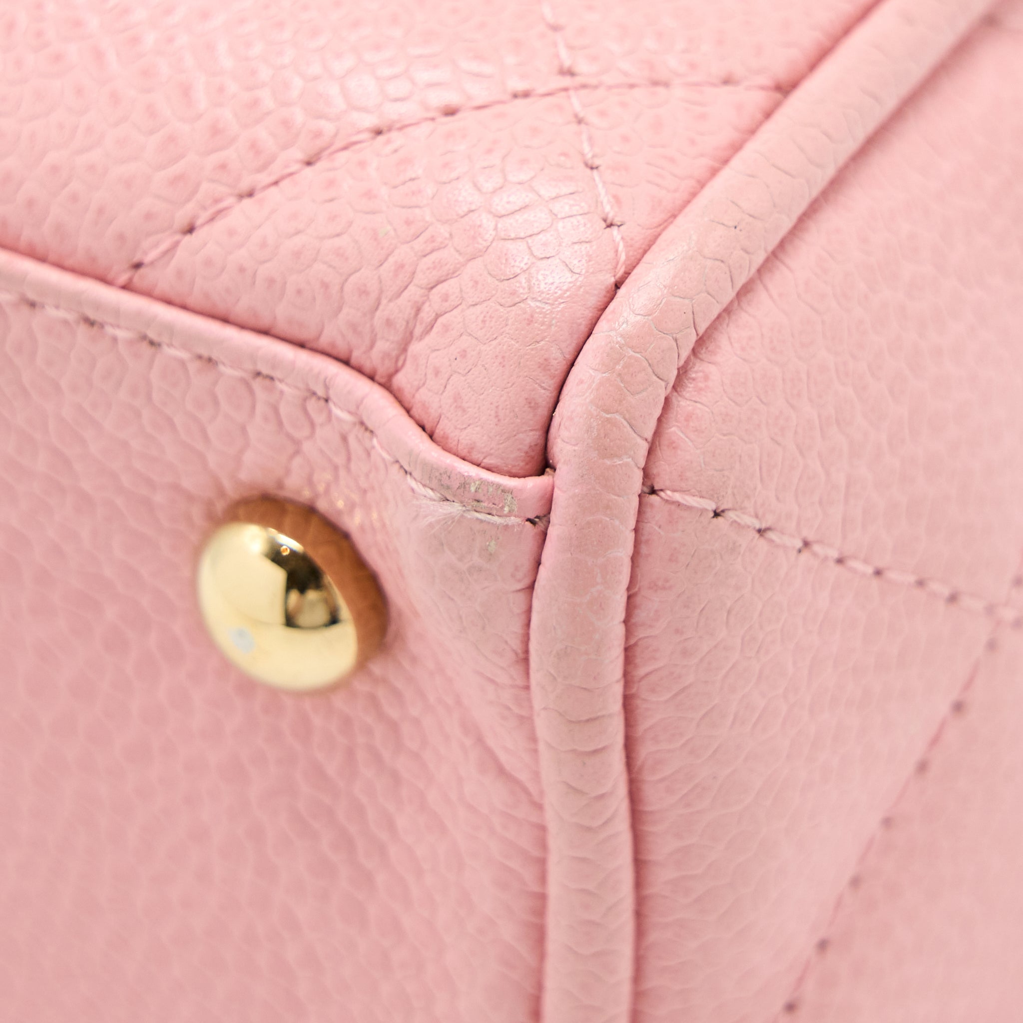 Chanel Vintage Bowling Bag Caviar Light Pink L