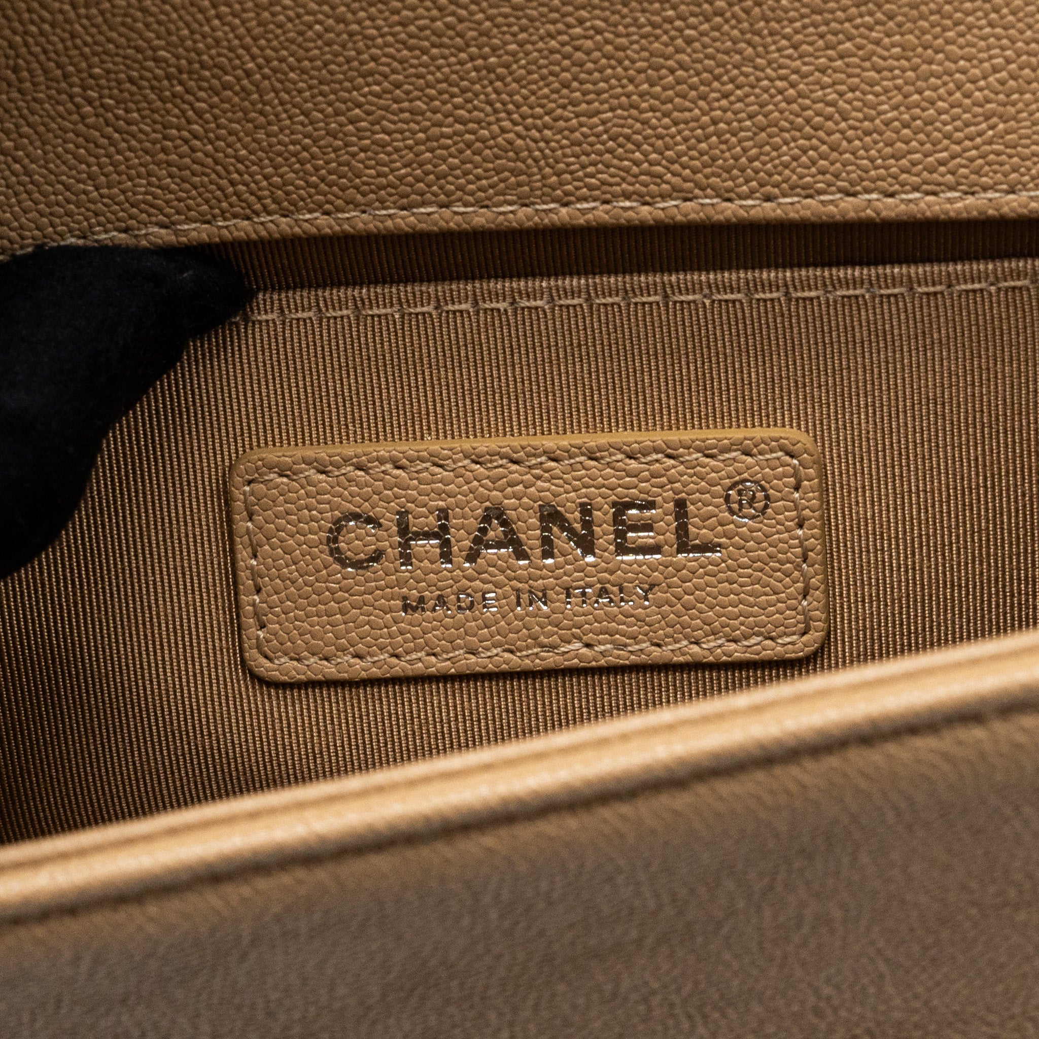 Chanel Small Boy Bag Caviar Light Beige
