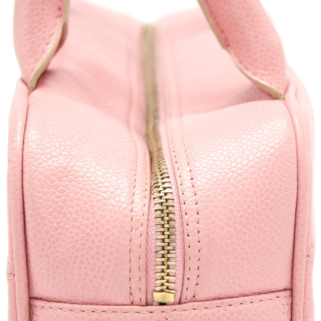 Chanel Vintage Bowling Bag Caviar Light Pink L