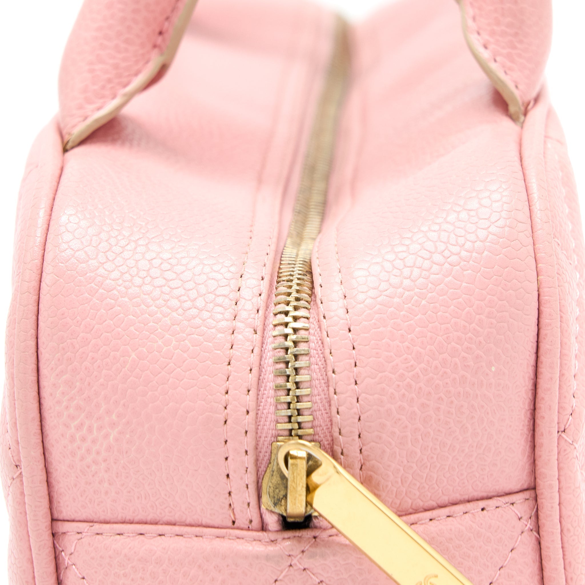 Chanel Vintage Bowling Bag Caviar Light Pink L