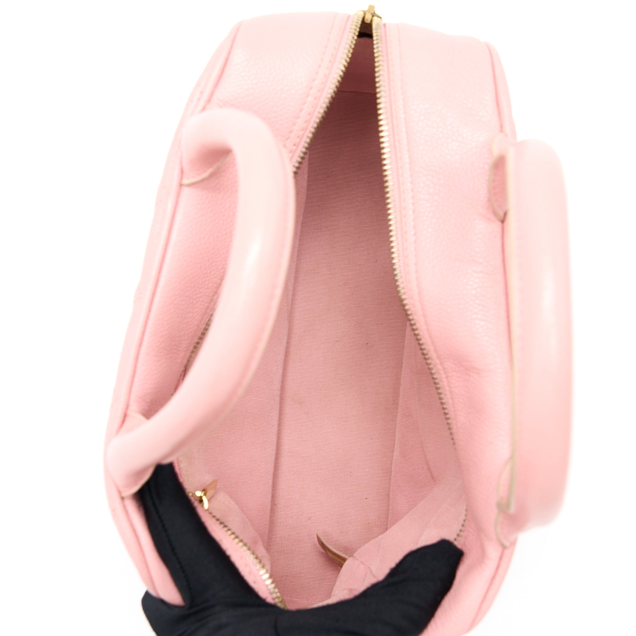 Chanel Vintage Bowling Bag Caviar Light Pink L