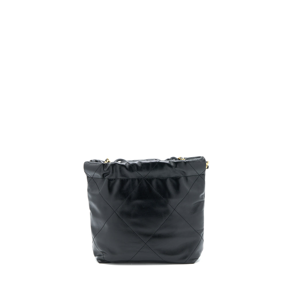 Chanel Mini 22 Bag Shiny Calfskin Black  (Microchip)