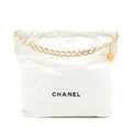 Chanel Large 22 Bag Calfskin White Brushed  (Microchip)