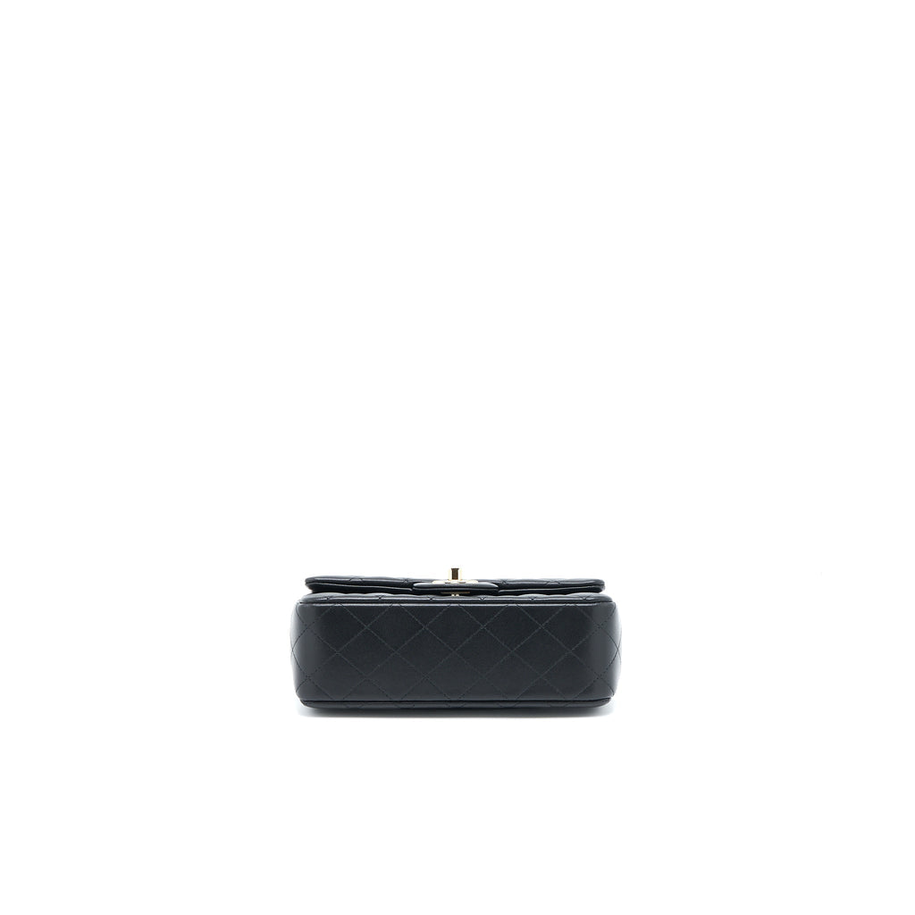 Chanel Top Handle Mini Rectangular Flap Bag Lambskin Black L (Microchip)