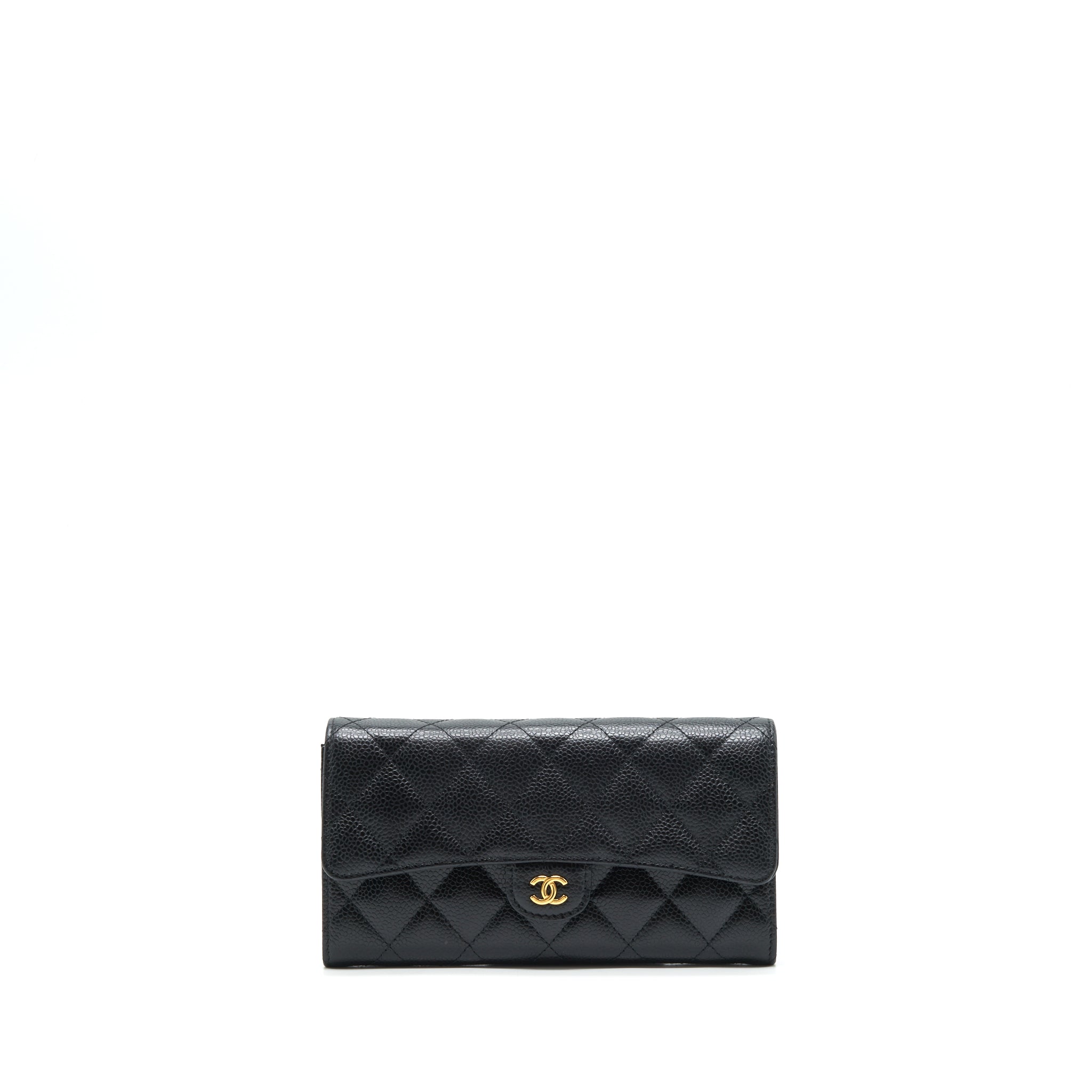 Chanel Classic Flap Long Wallet Caviar Black