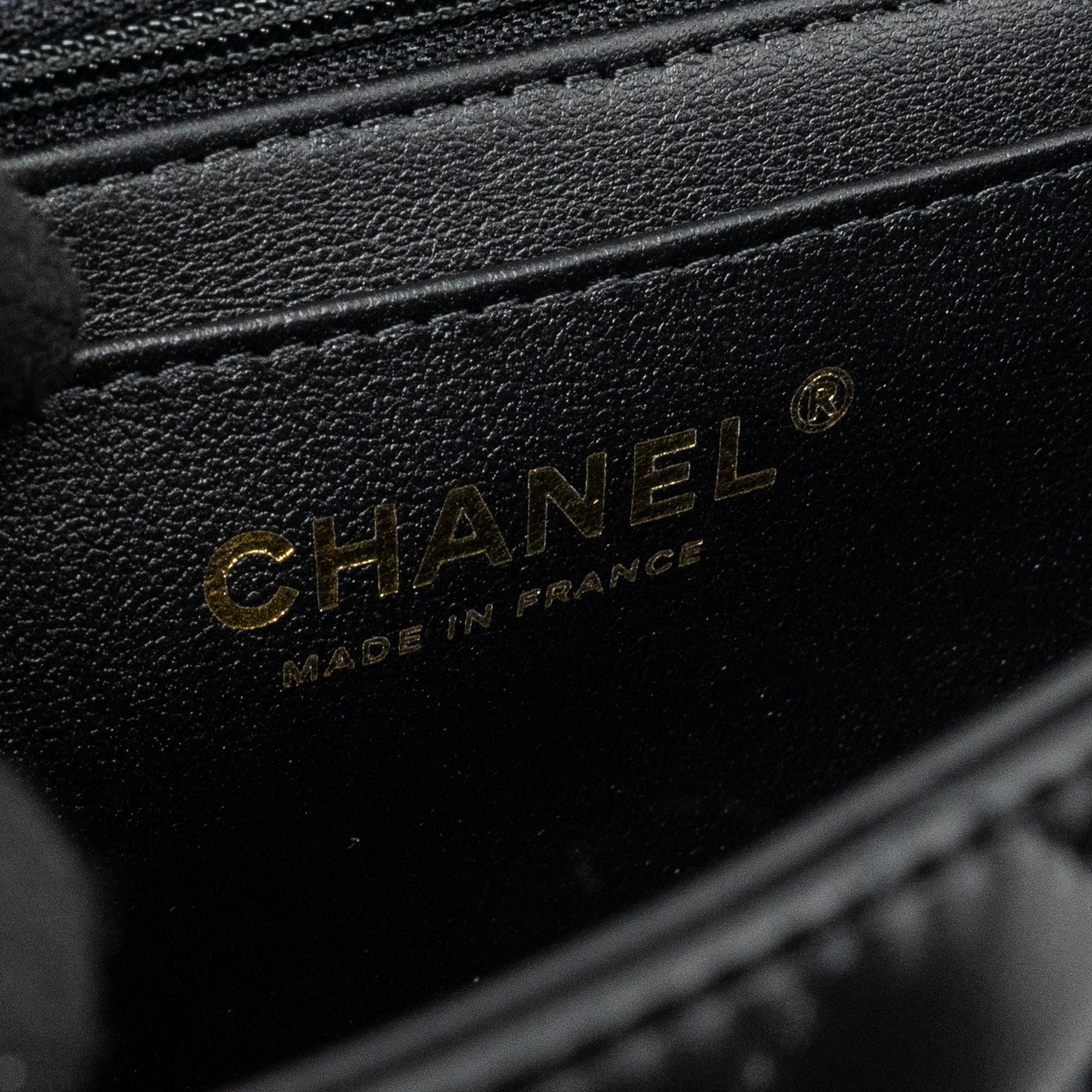Chanel Top Handle Mini Rectangular Flap Bag lambskin Black L(Microchip)