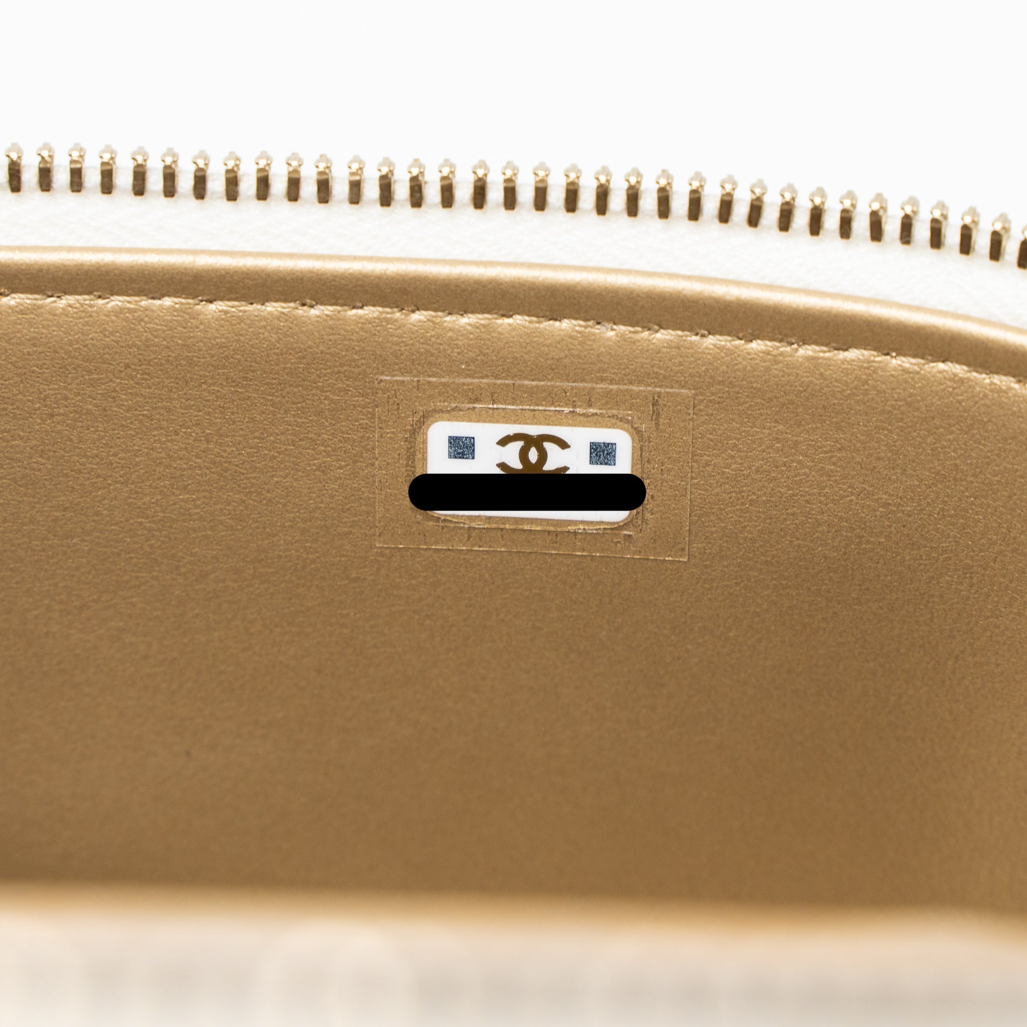 Chanel Pearl Crush Long Vanity with Chain Lambskin White Brushed  (Microchip)