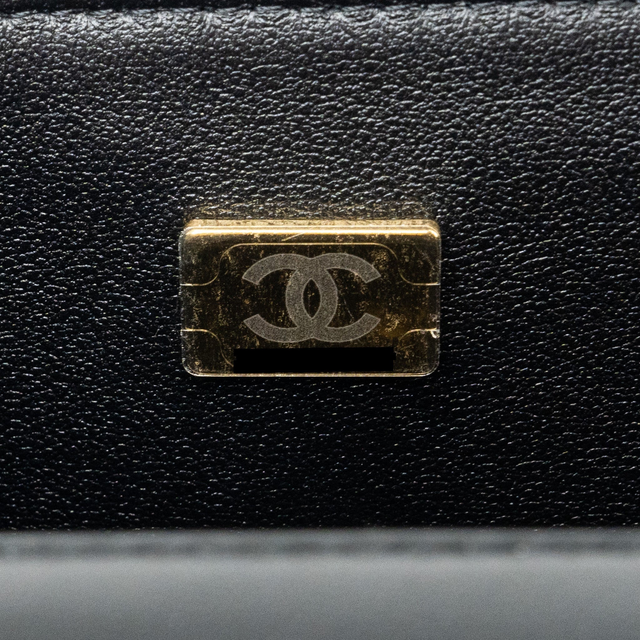 Chanel Top Handle Mini Rectangular Flap Bag lambskin Black L(Microchip)