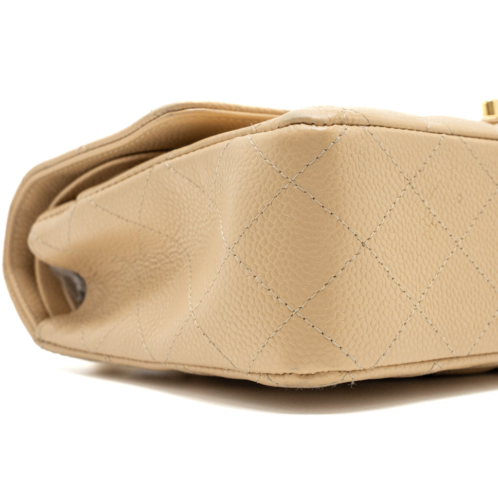 Chanel Medium Classic Double Flap Bag Caviar Beige