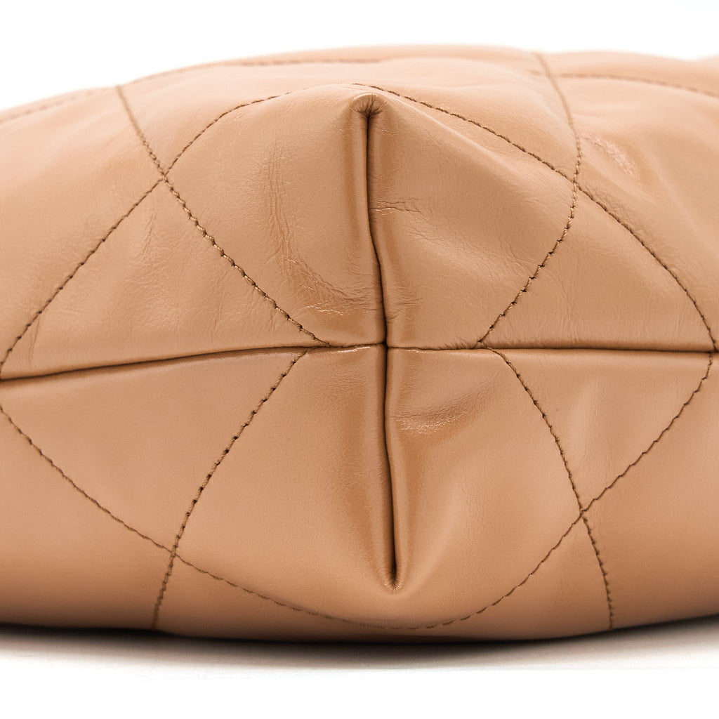Chanel Small 22 Bag Shiny Calfskin Caramel  (Microchip)