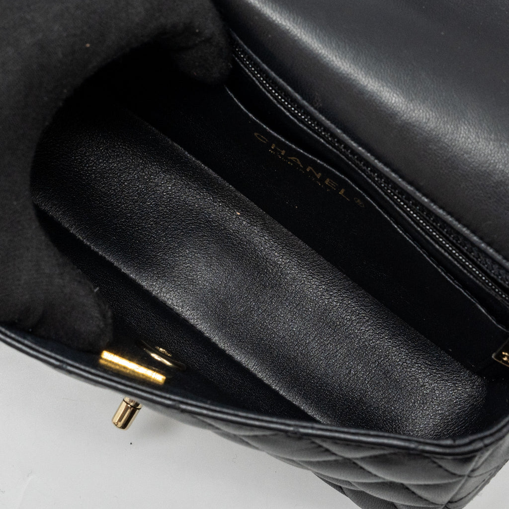 Chanel Classic Mini Rectangular Flap Bag Lambskin Black L (Microchip)