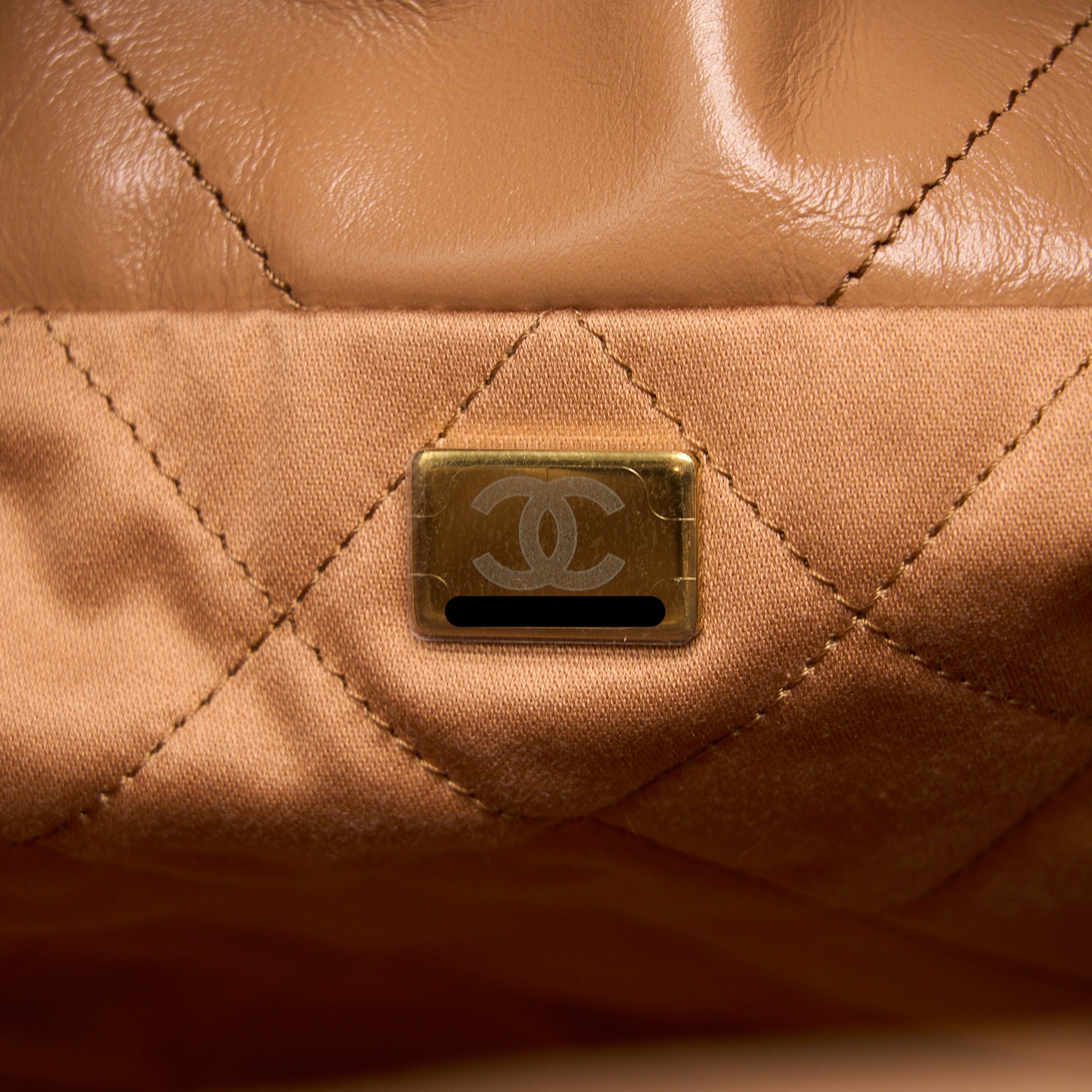 Chanel Small 22 Bag Shiny Calfskin Caramel  (Microchip)
