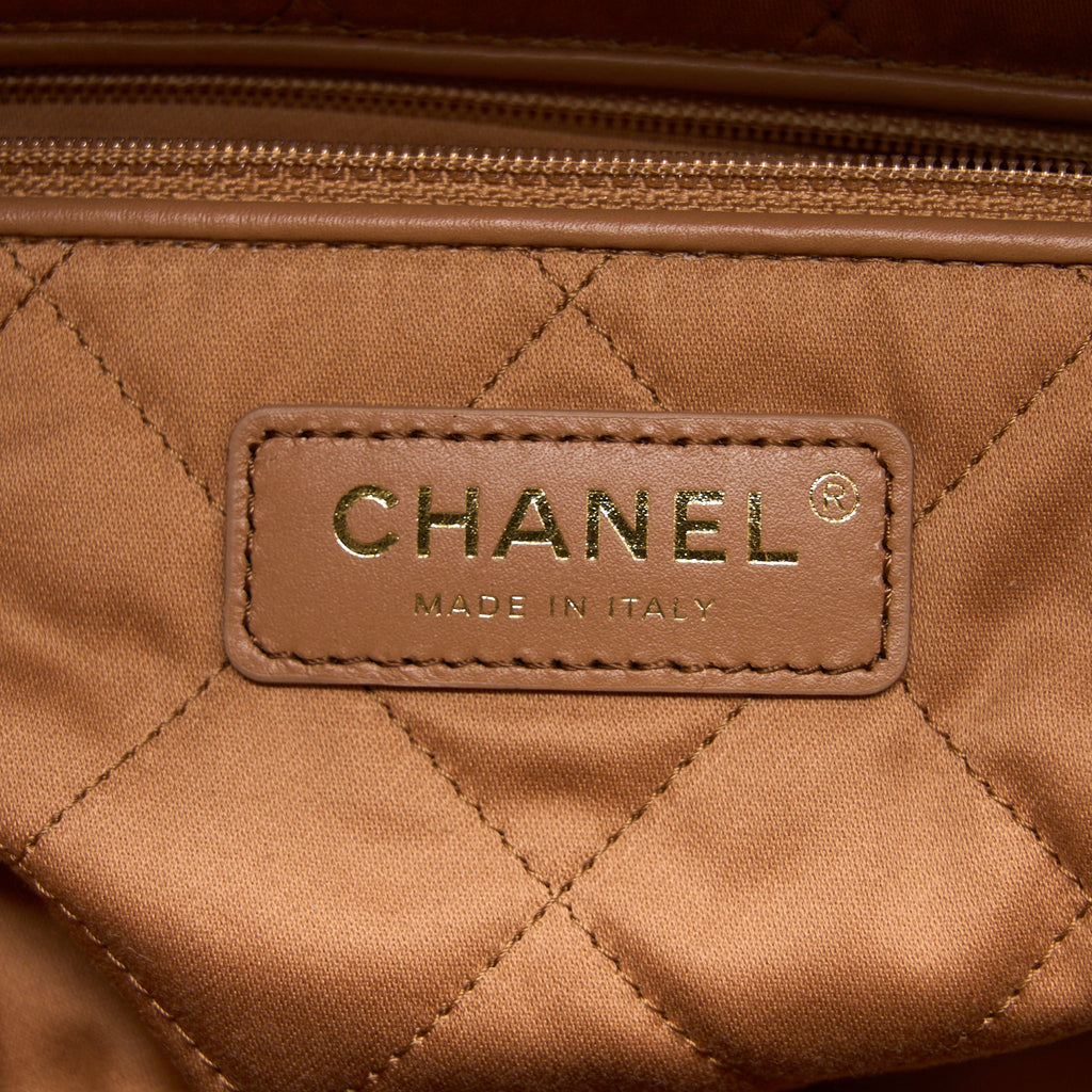 Chanel Small 22 Bag Shiny Calfskin Caramel  (Microchip)