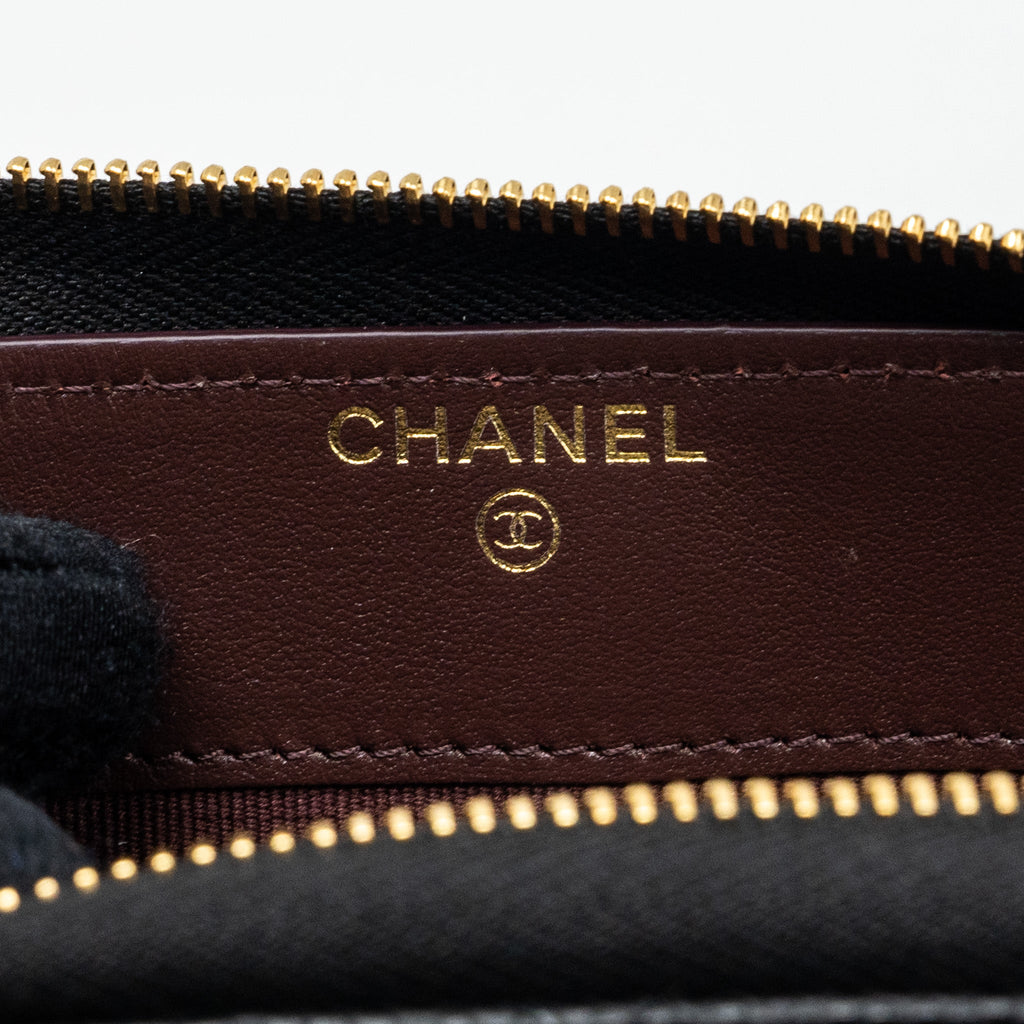 Chanel classic long zipped wallet caviar black  (microchip)