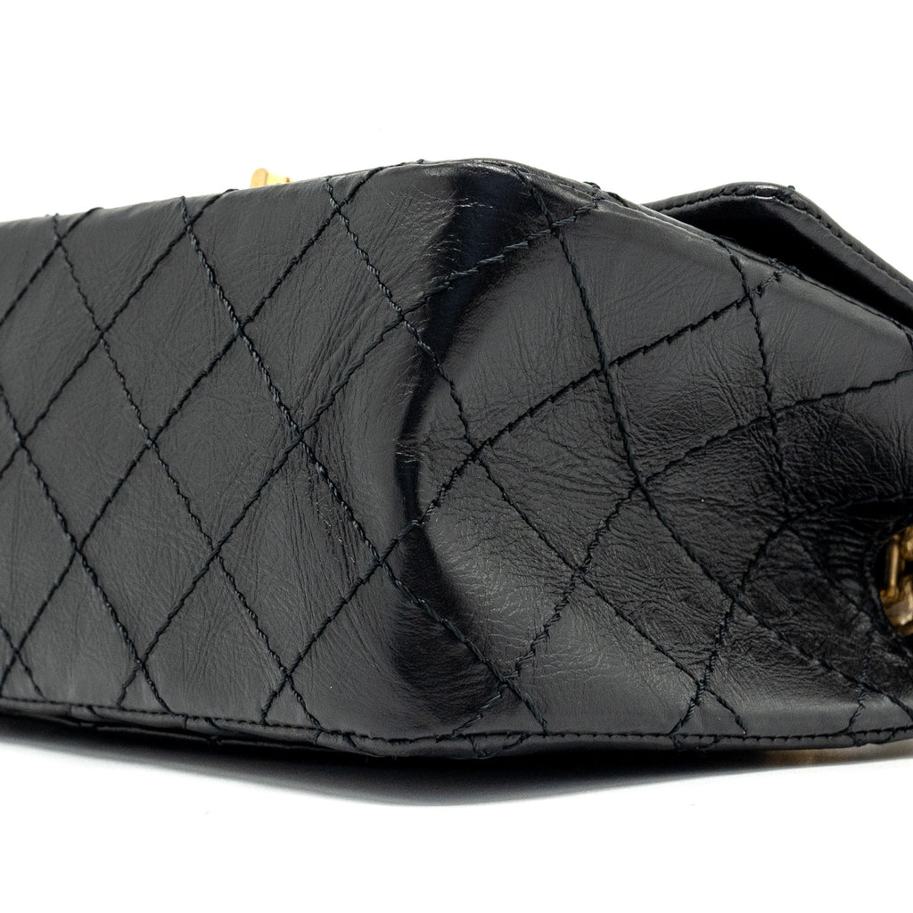 Chanel Mini 2.55 Reissue Flap Bag Aged Calfskin Black