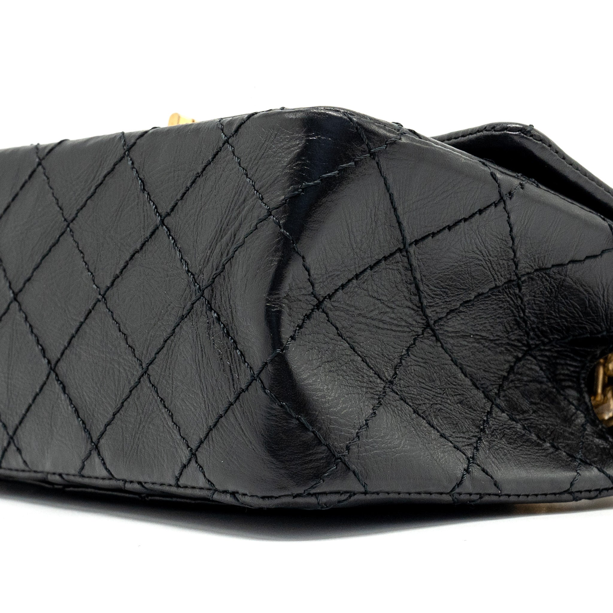 Chanel Mini 2.55 Reissue Flap Bag Aged Calfskin Black