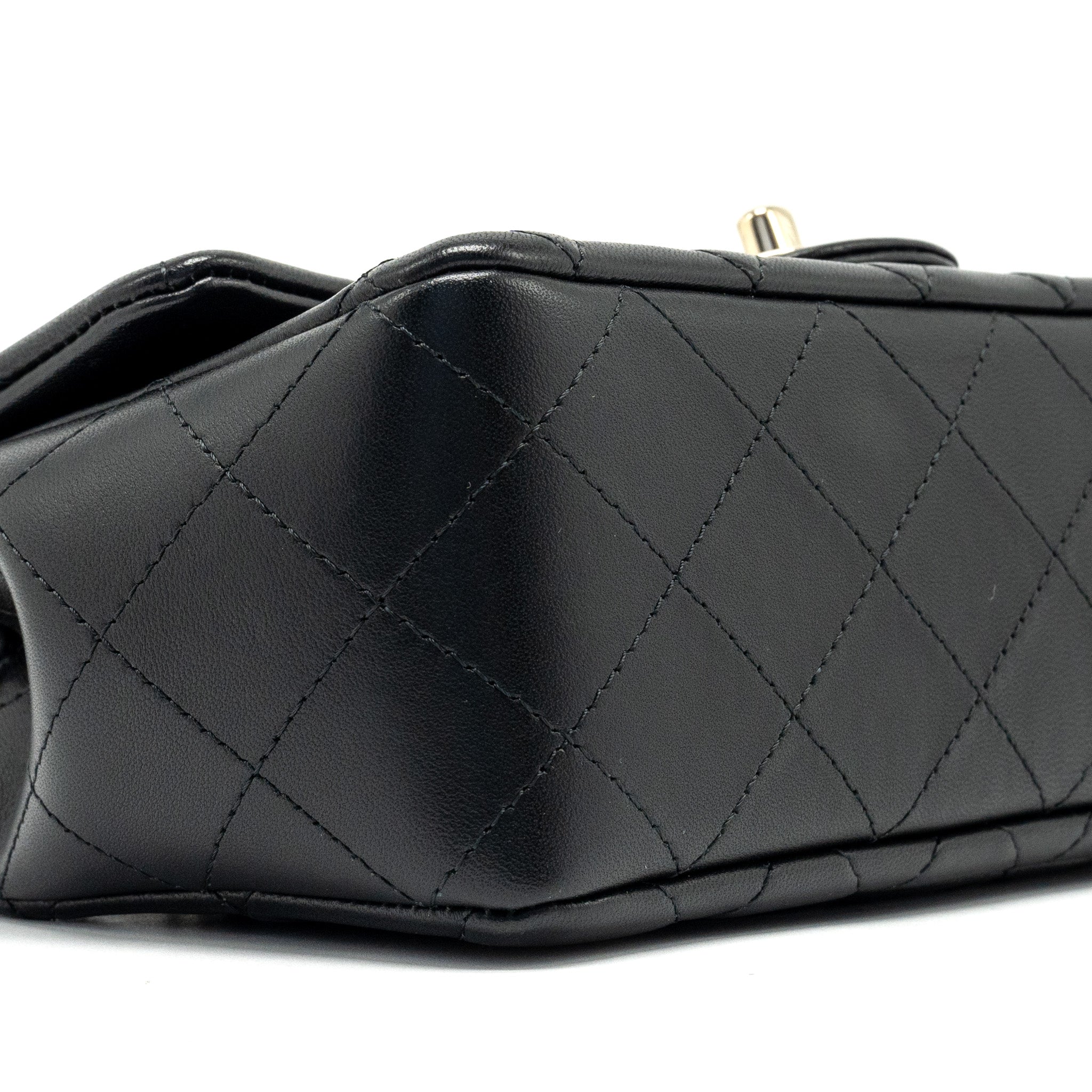 Chanel Mini Rectangular Flap Bag Lambskin Black L