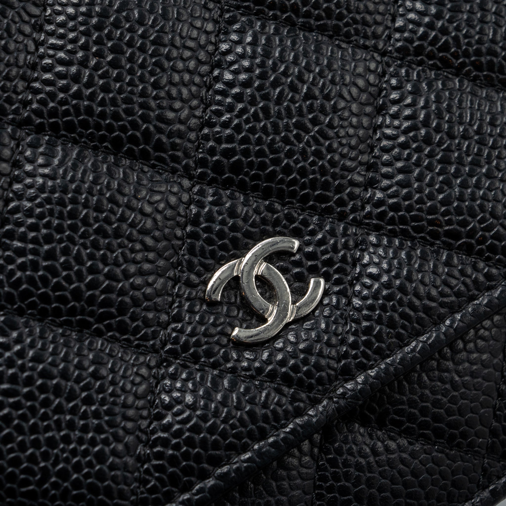Chanel classic wallet on chain caviar black