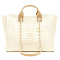 Chanel Deauville Tote Bag In Creamy White/ Beige