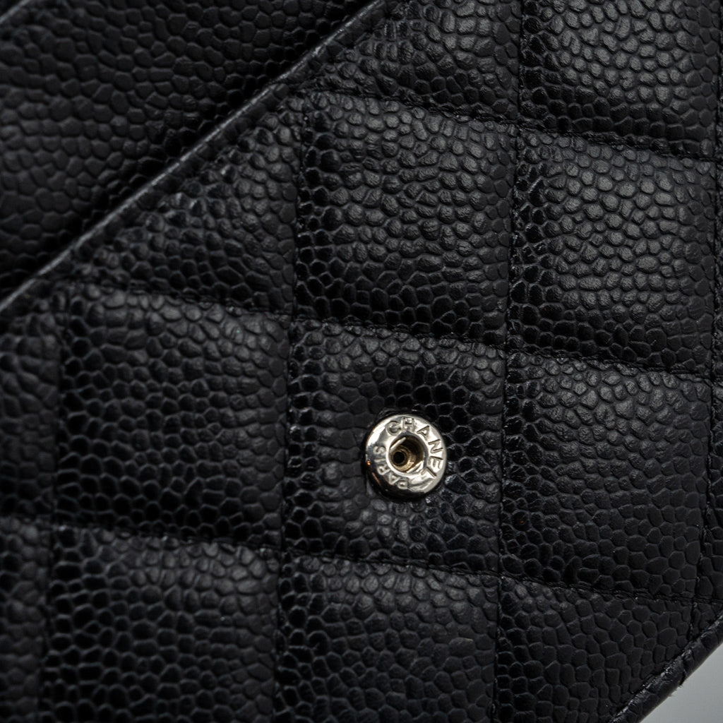 Chanel classic wallet on chain caviar black