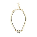 Chanel 21S Leather Chain/Pearl/Crystal Choker L