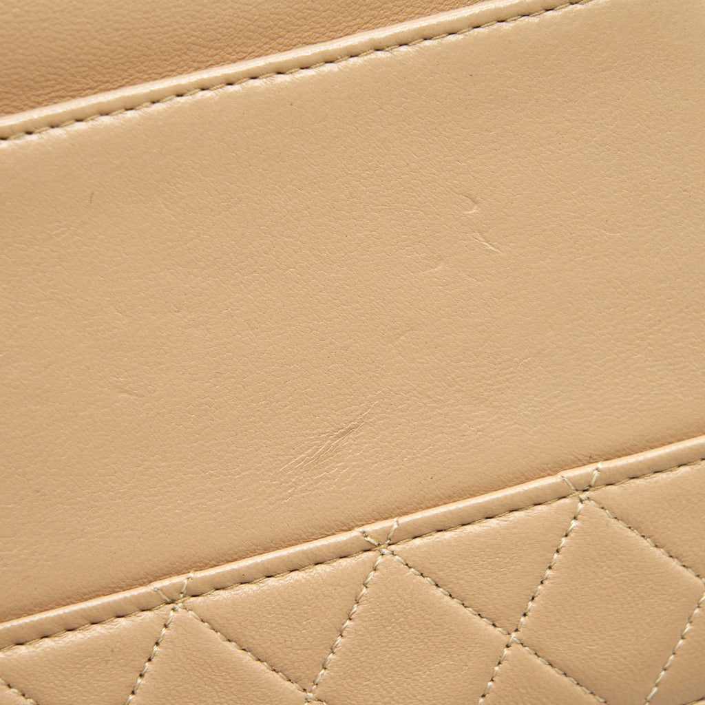 Chanel Vintage Single Flap Bag Cross body Lambskin Beige