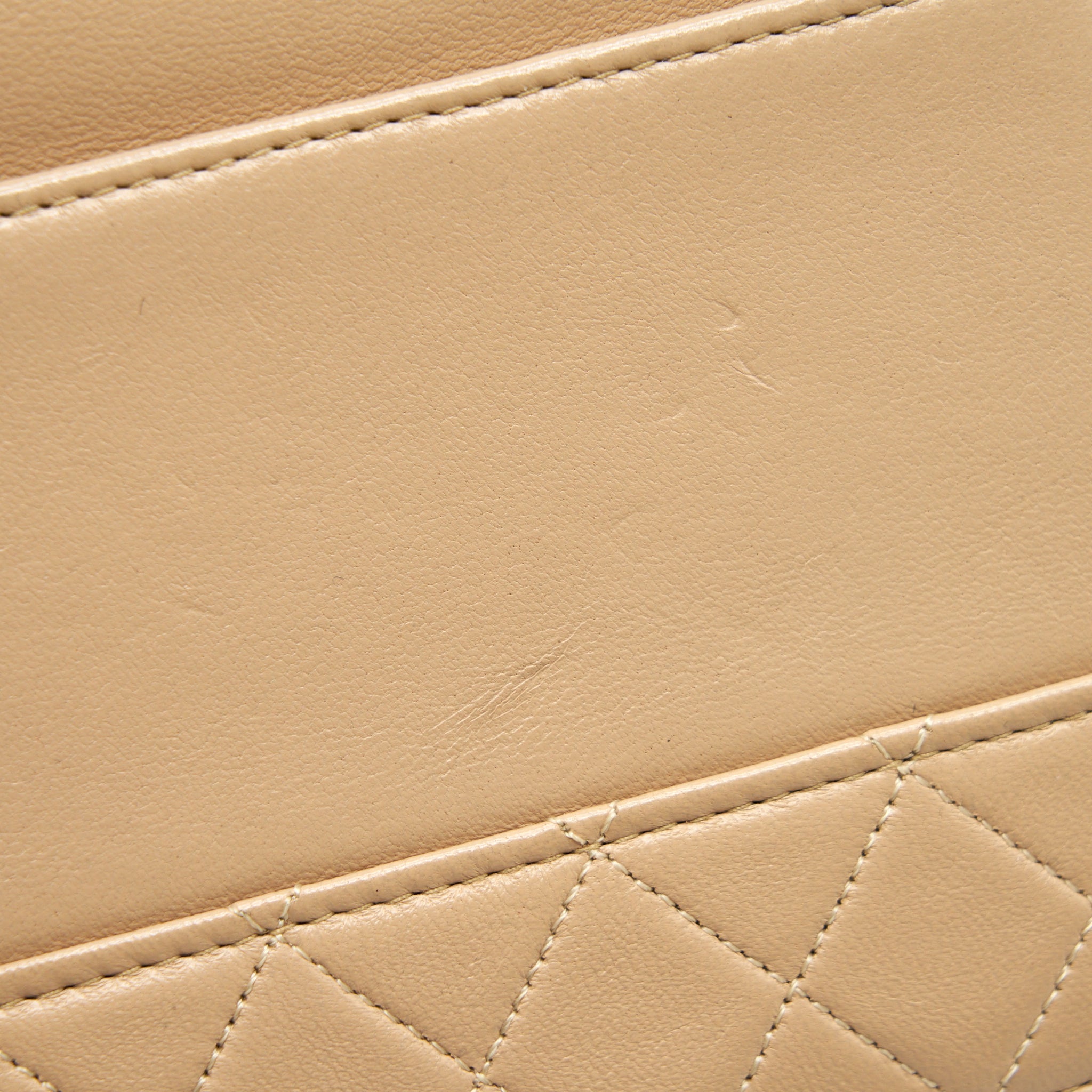 Chanel Vintage Single Flap Bag Cross body Lambskin Beige