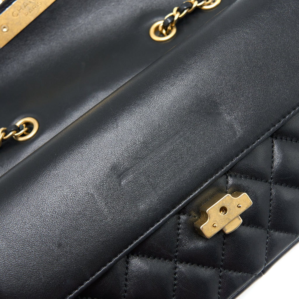 Chanel Small Enamel CC Flap Bag Lambskin Black