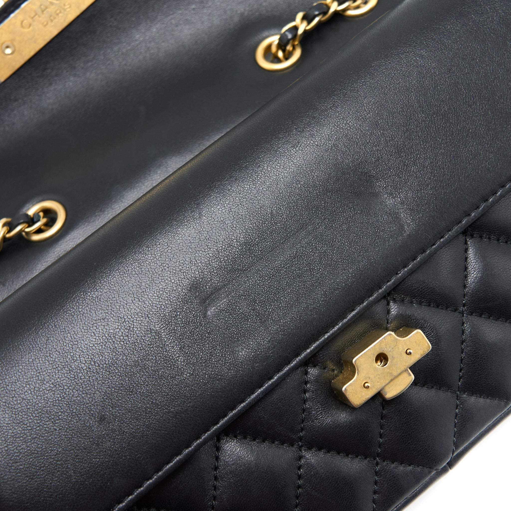 Chanel Small Enamel CC Flap Bag Lambskin Black