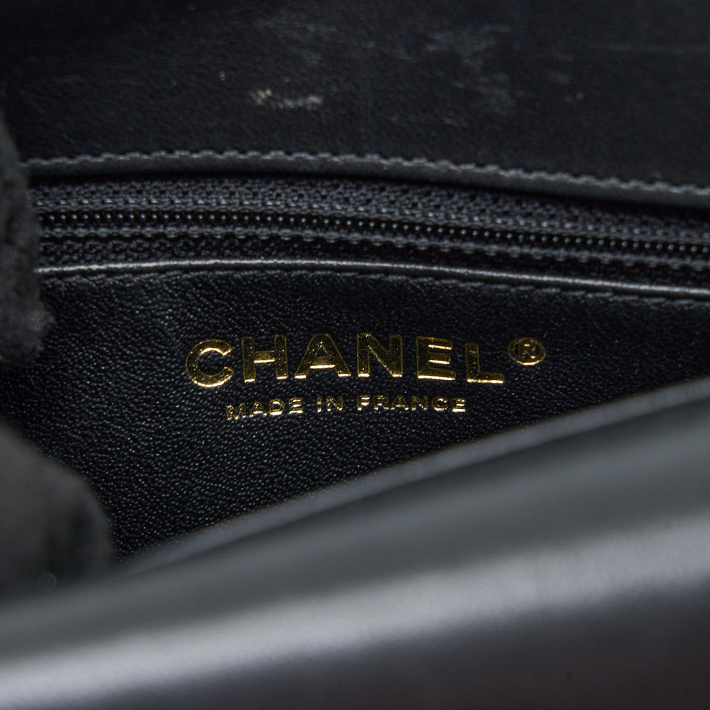 Chanel Small Enamel CC Flap Bag Lambskin Black