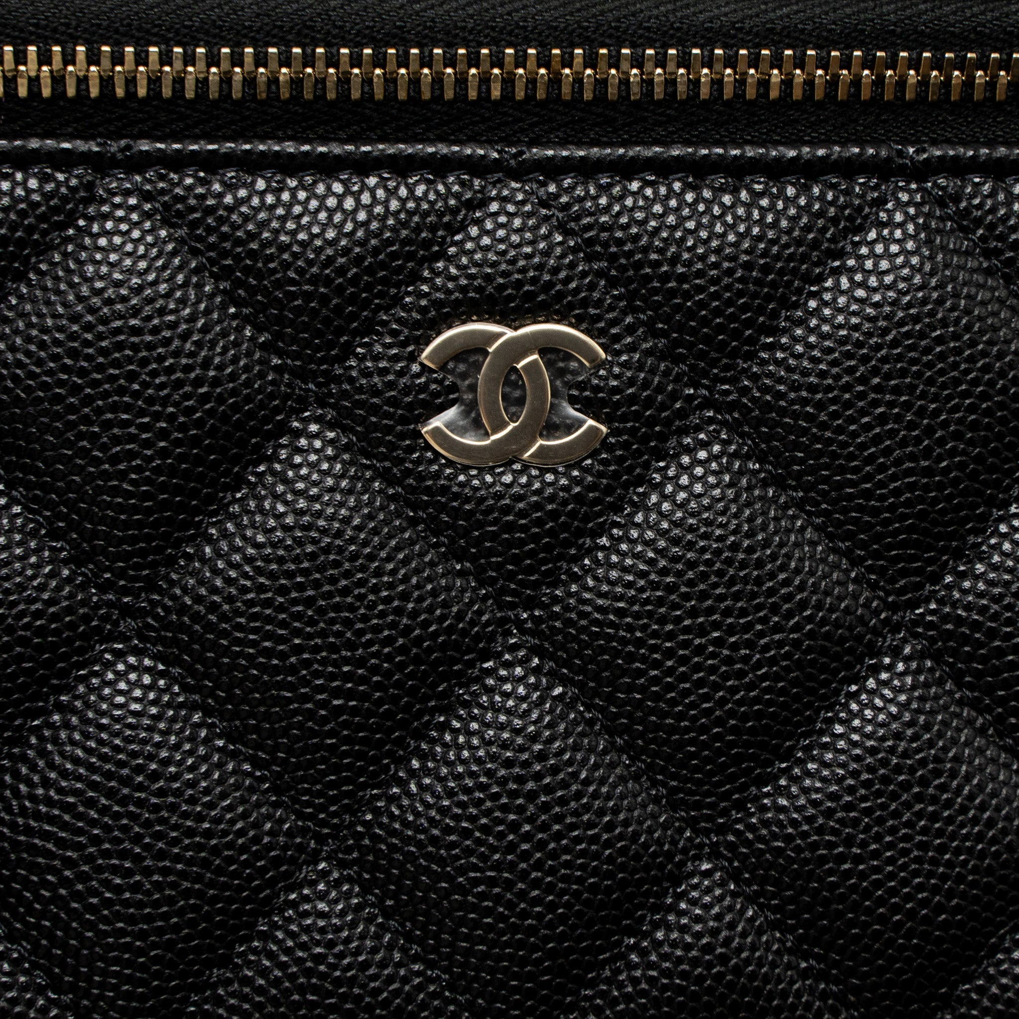 Chanel Long Vanity with Chain Caviar Black L (Microchip)