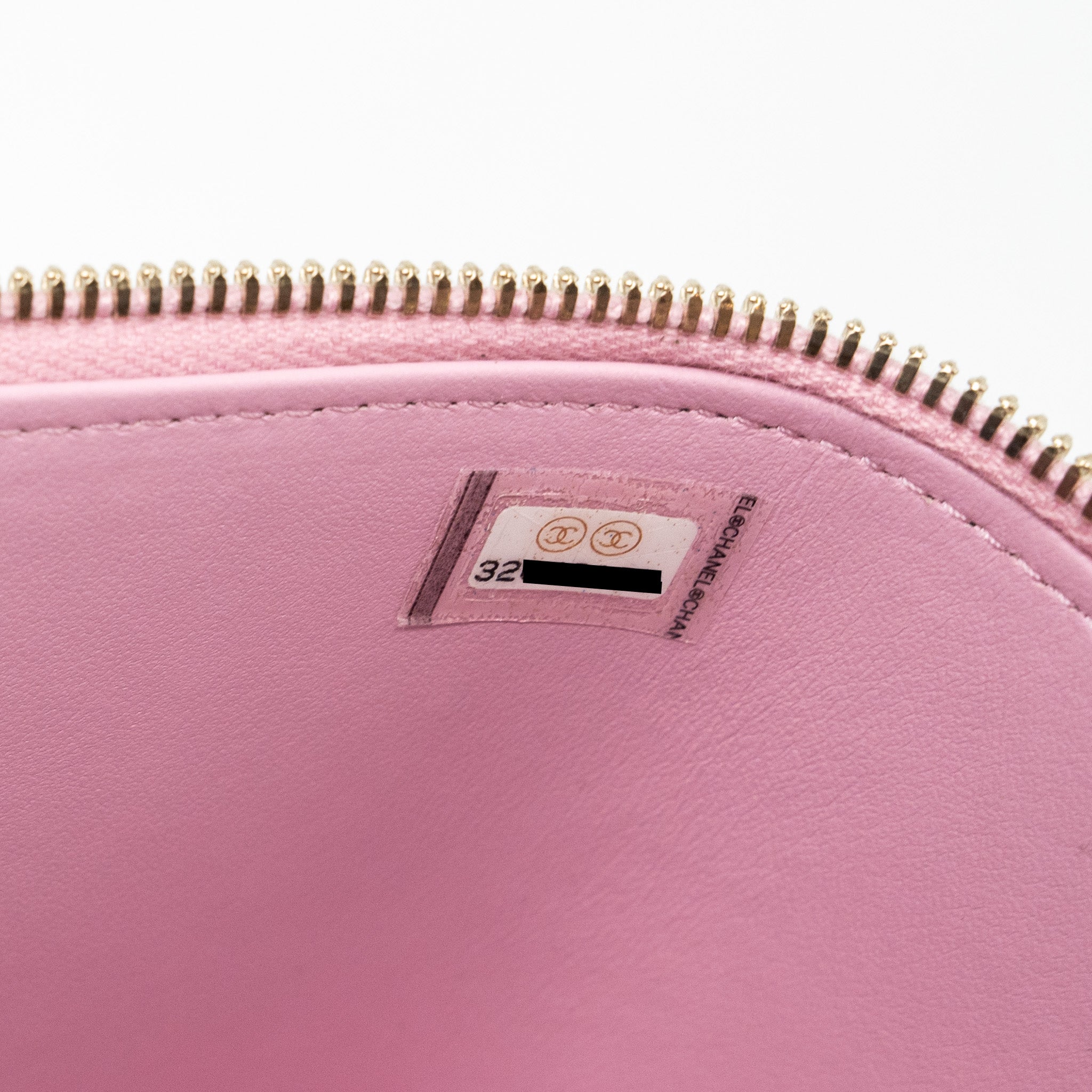 Chanel Letter Top Handle Long Vanity With Chain Caviar Pink
