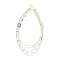Chanel Pearl / Enamel With Round CC Logo Necklace Light gold tone