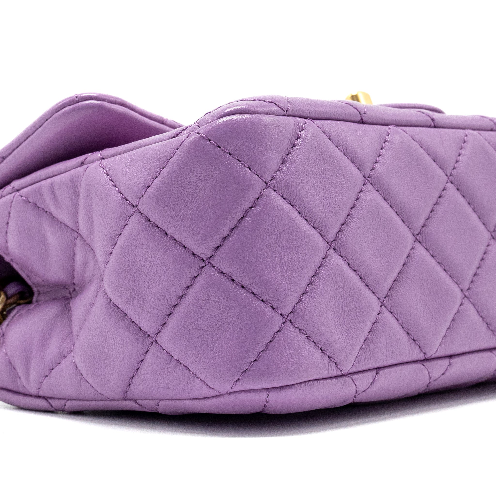 Chanel 22s Pearl Crush Mini Rectangular Flap Bag Lambskin Purple  (microchip)