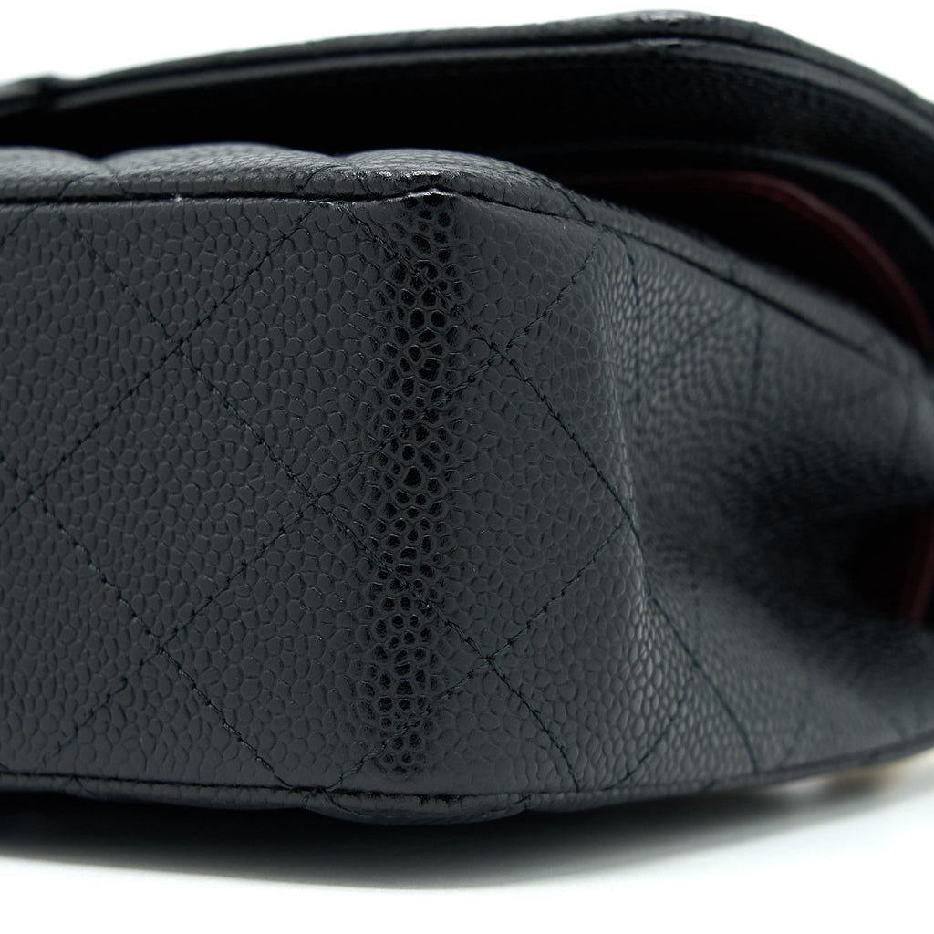 Chanel Medium Classic Double Flap Bag Caviar Black  (Microchip)