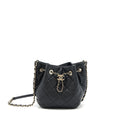 Chanel drawstring Bucket bag Quilted Lambskin Black L