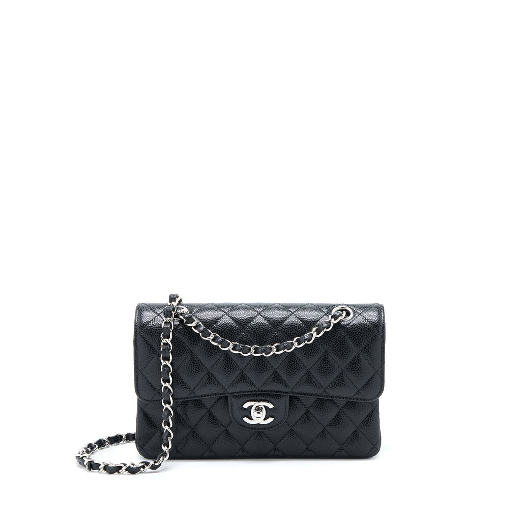 Chanel Small Classic Double Flap Bag Caviar Black (Microchip)